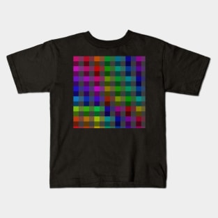 Black Rainbow Plaid Kids T-Shirt